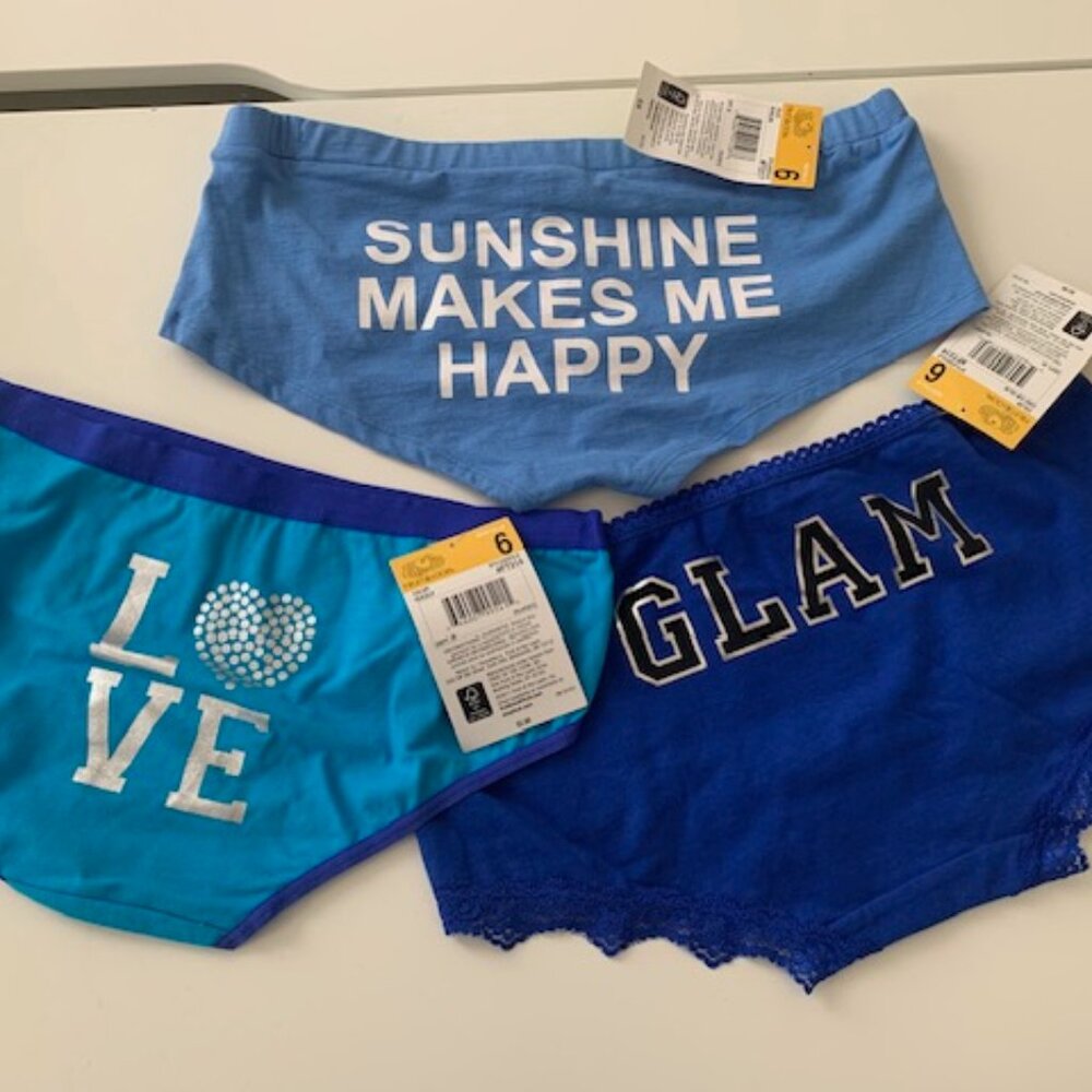 3 pairs of Women's Fruit of The Loom Cotton Novelty Underwear (Brief/ Boyshort)